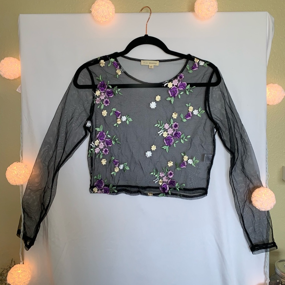 Mesh floral shirt